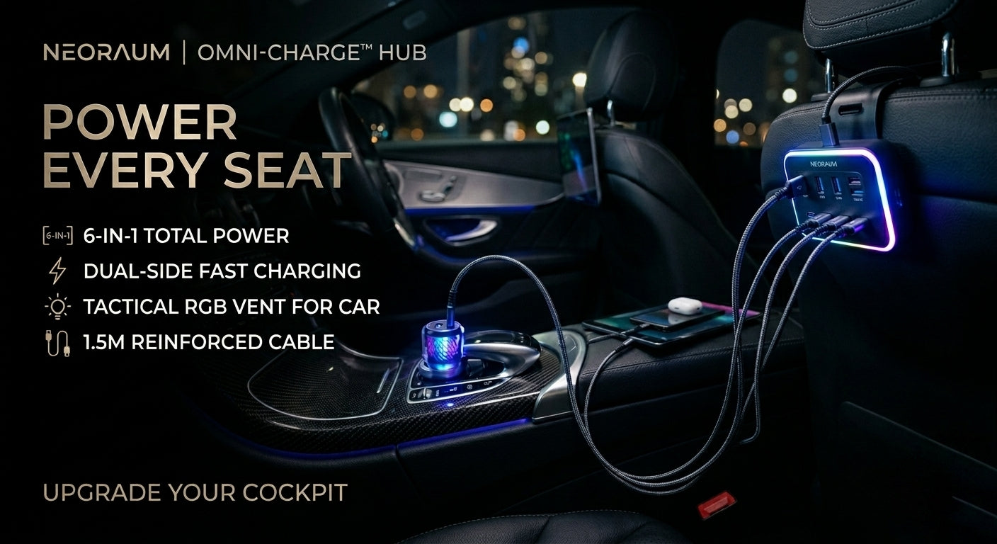 Omni-Charge™ 6-in-1 Hub (With 1.5m Rear Extension)